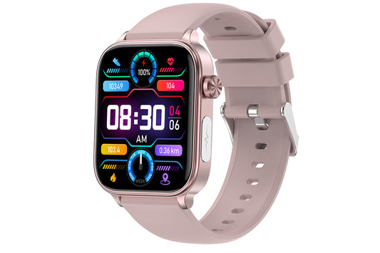 Smart Watch 1.96-Inch ECG Fitness Tracker with Heart Rate Blood Oxygen Blood Glucose Uric Acid and Blood Lipid 100 Sports Modes Activity Tracker-Pink