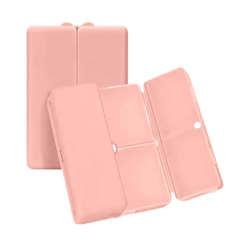 7-Compartment Folding Pill Case Portable Travel Daily Pill Organizer Pink