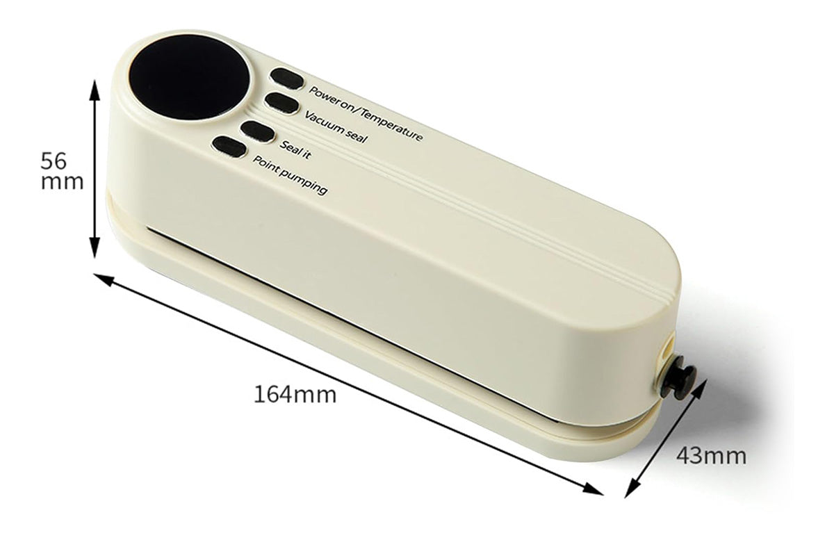 Portable Mini Vacuum Sealer for Food Storage with Rechargeable Handheld Sealing and Air Pump -White