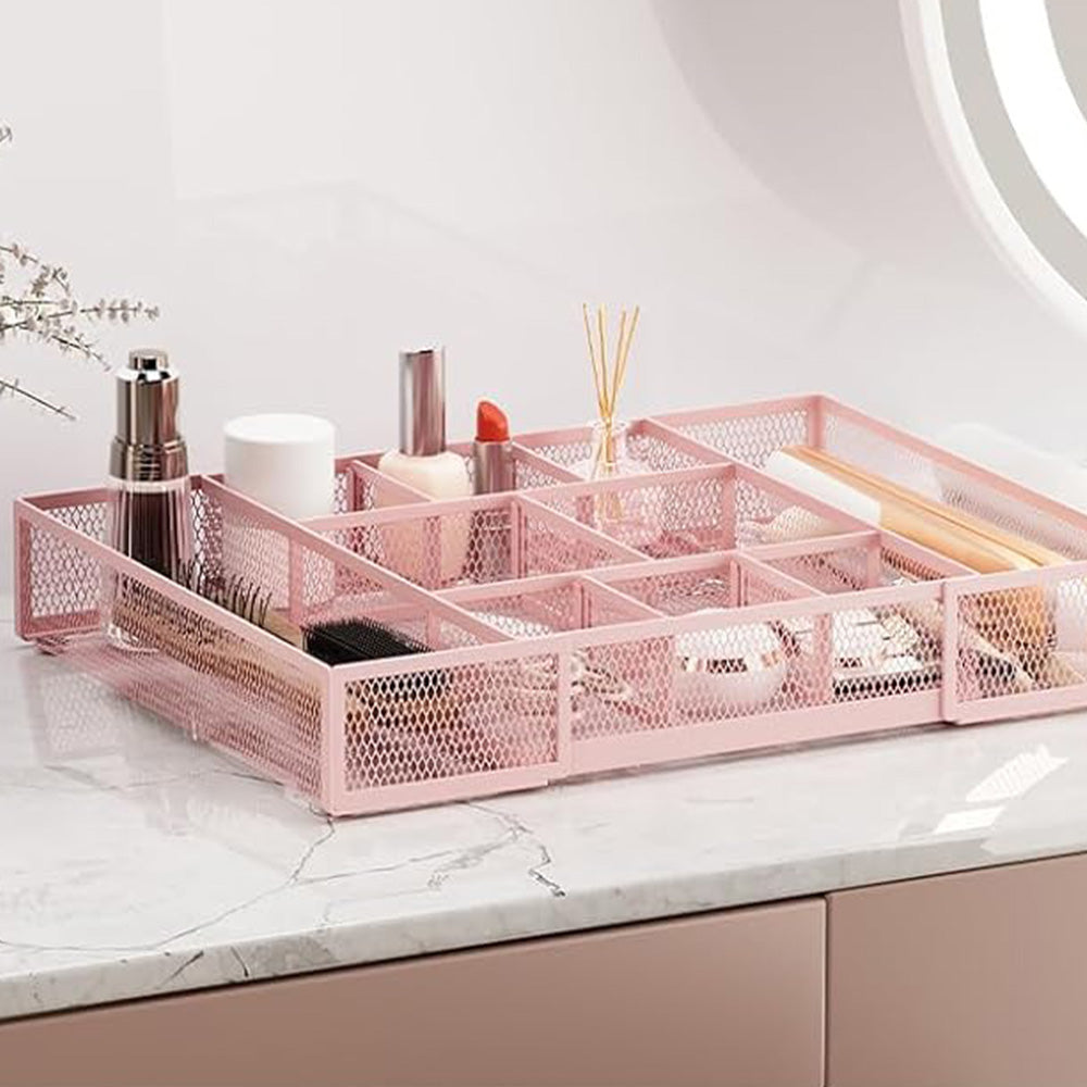 Expandable Desktop Drawer Organizer with Adjustable Dividers - Pink