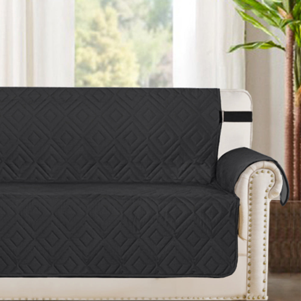 Reversible Sofa Slipcover Water Resistant Sofa Cover Couch Covers Furniture Protector Black
