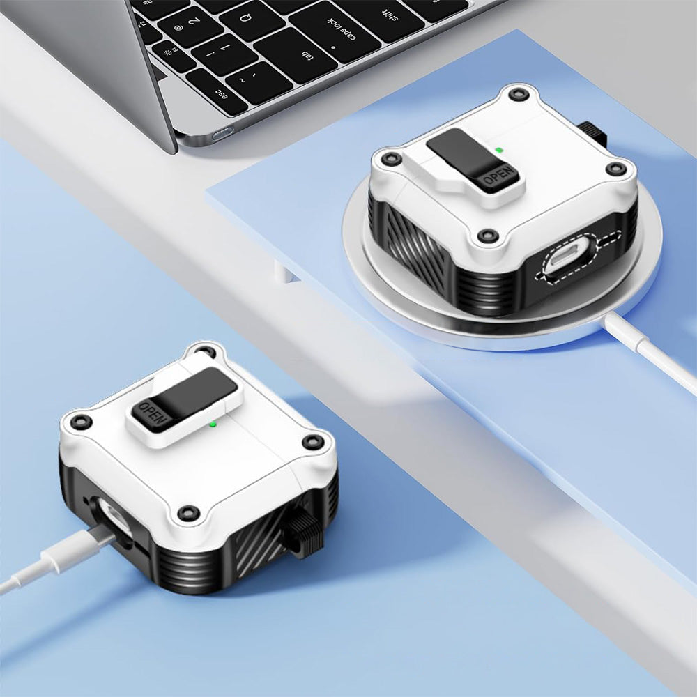 Compatible with AirPods 4th Gen Protective Case Cover with 2 Cleaning Pens White