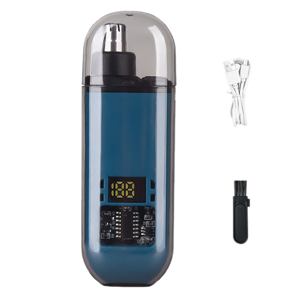 Portable Electric Nose Hair Trimmer Rechargeable Ear Nose Hair Trimmer for Men Women Blue