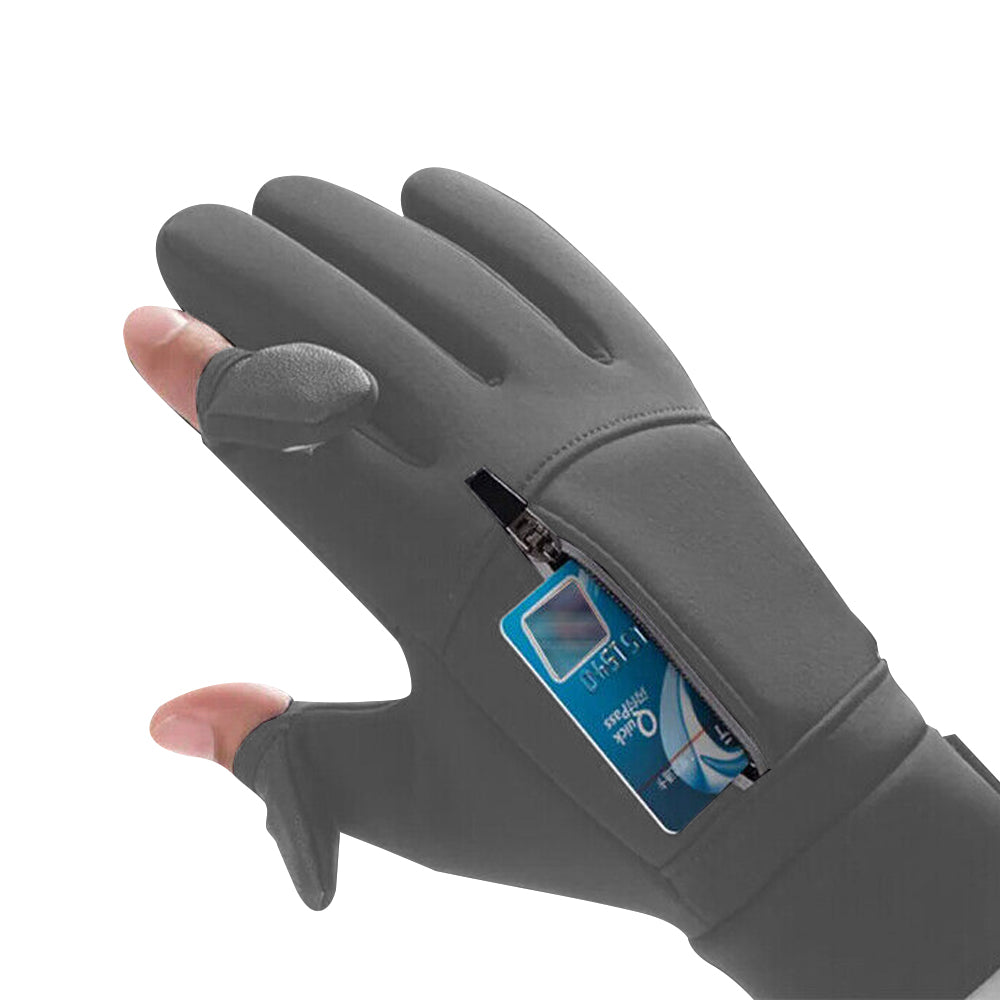 Winter Warm Gloves Water-Resistant Touch Screen Gloves for Cycling Fishing Skiing Hiking Travel Gray