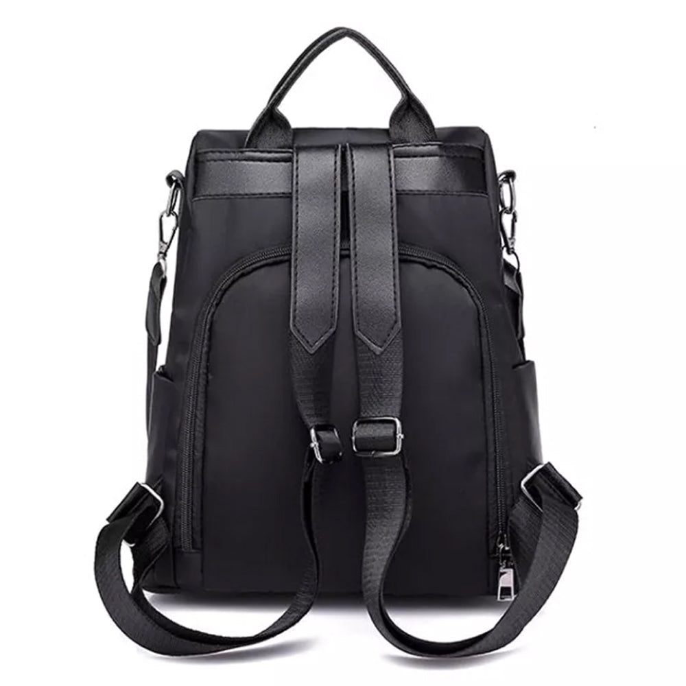 3-in-1 Womens Water-Resistant Backpack Anti-theft Rucksack Travel Shoulder Bag Black