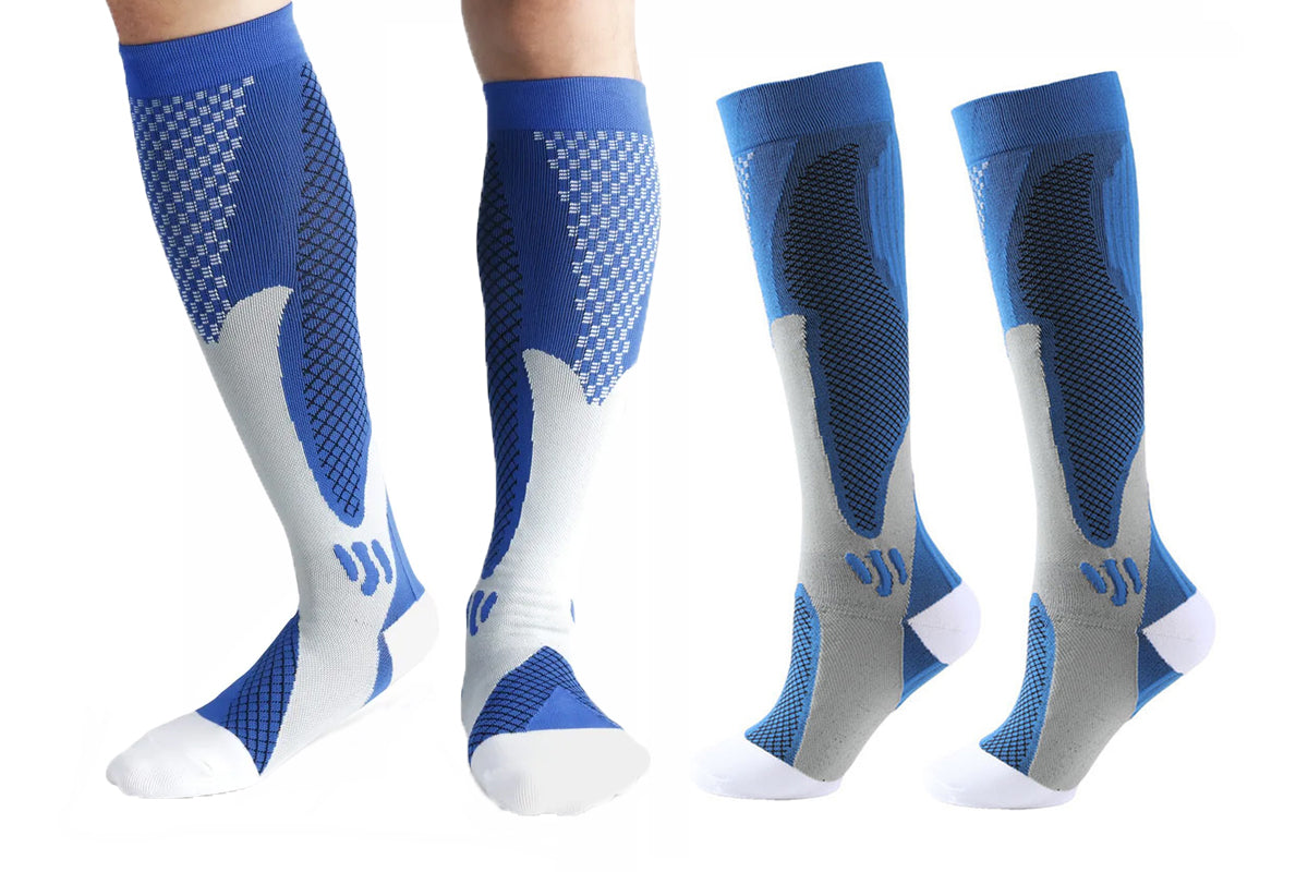 Compression Socks for Women and Men Best Support for Athletic Running Hiking-Blue