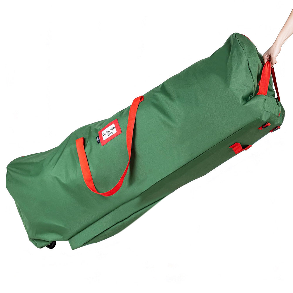 Rolling Christmas Tree Storage Bag Handy with Handle for Easy Carry Green