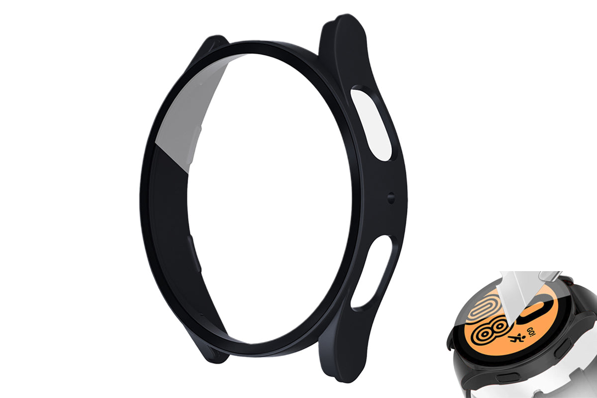 Full Screen Protector Case Hard PC Cover Bumper for Samsung Galaxy Watch-Black
