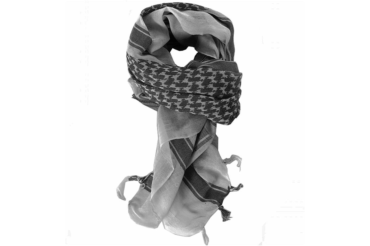 Military Shemagh Arab Tactical Desert Keffiyeh Thickened Scarf Wrap for Men-Gray
