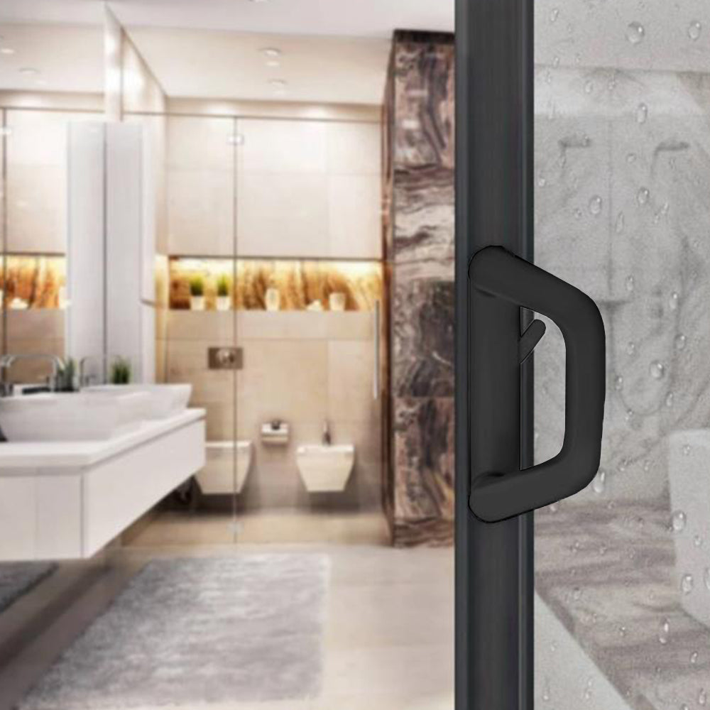 Sliding Door Lock Handle Set Security Lock with Keys for Glass Patio Door Black