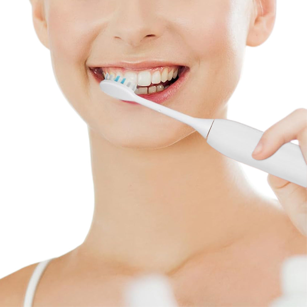 6-Mode Electric Toothbrush with 10 Brush Heads Rechargeable  Toothbrush Set for Home Travel White