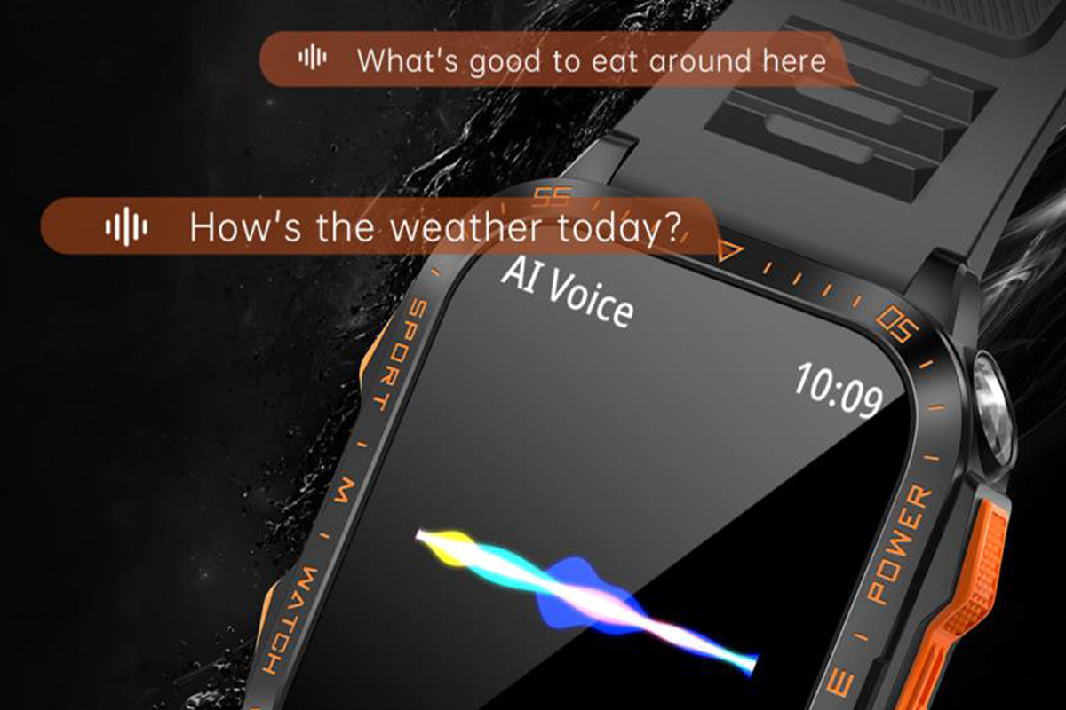 Smartwatches with 100 Sports Modes Voice Assistant Bluetooth Call Music for iPhone-Orange