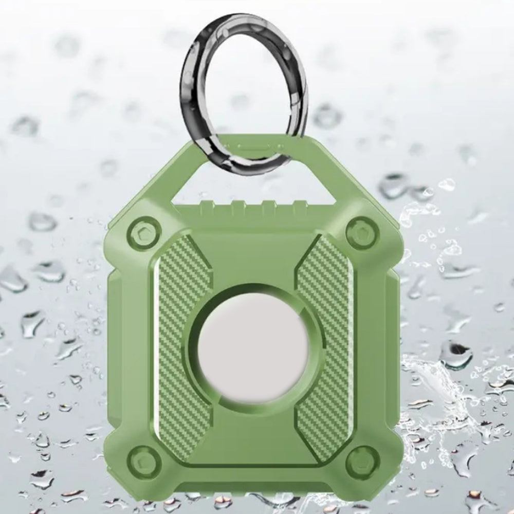 2Pcs For Apple AirTag Protective Case Water-Resistant TPU Full Cover with Key Ring Green