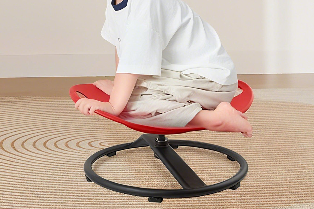 Balance Training Spin Chair for Autistic Little Ones Sensory Spinning Chair 100kg Weight -Red