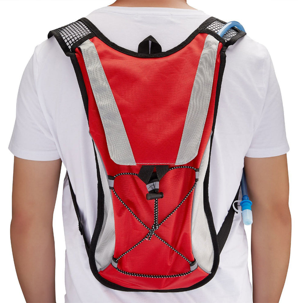 Hydration Pack Water Rucksack Backpack with 2L Hydration Bladder for Cycling Hiking Camping Travel Red