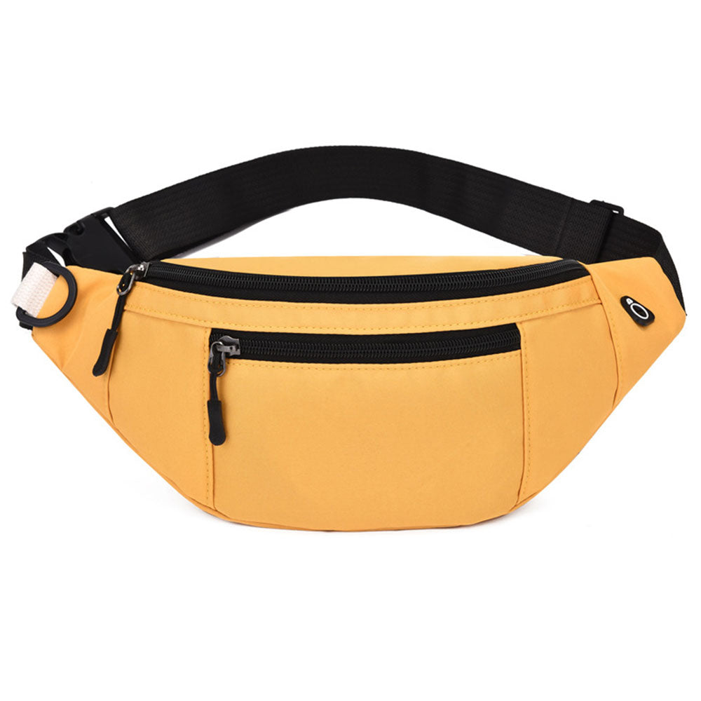 Unisex Waist Fanny Pack Multi-Pockets Running Bum Bag Yellow