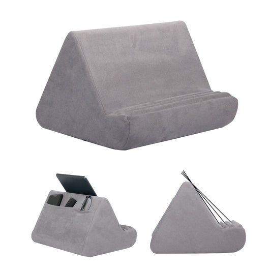 Multi-Angle Tablet Holder Compatible with iPads Lazy Holder Stand for Bed and Desk with 2 Pockets Grey