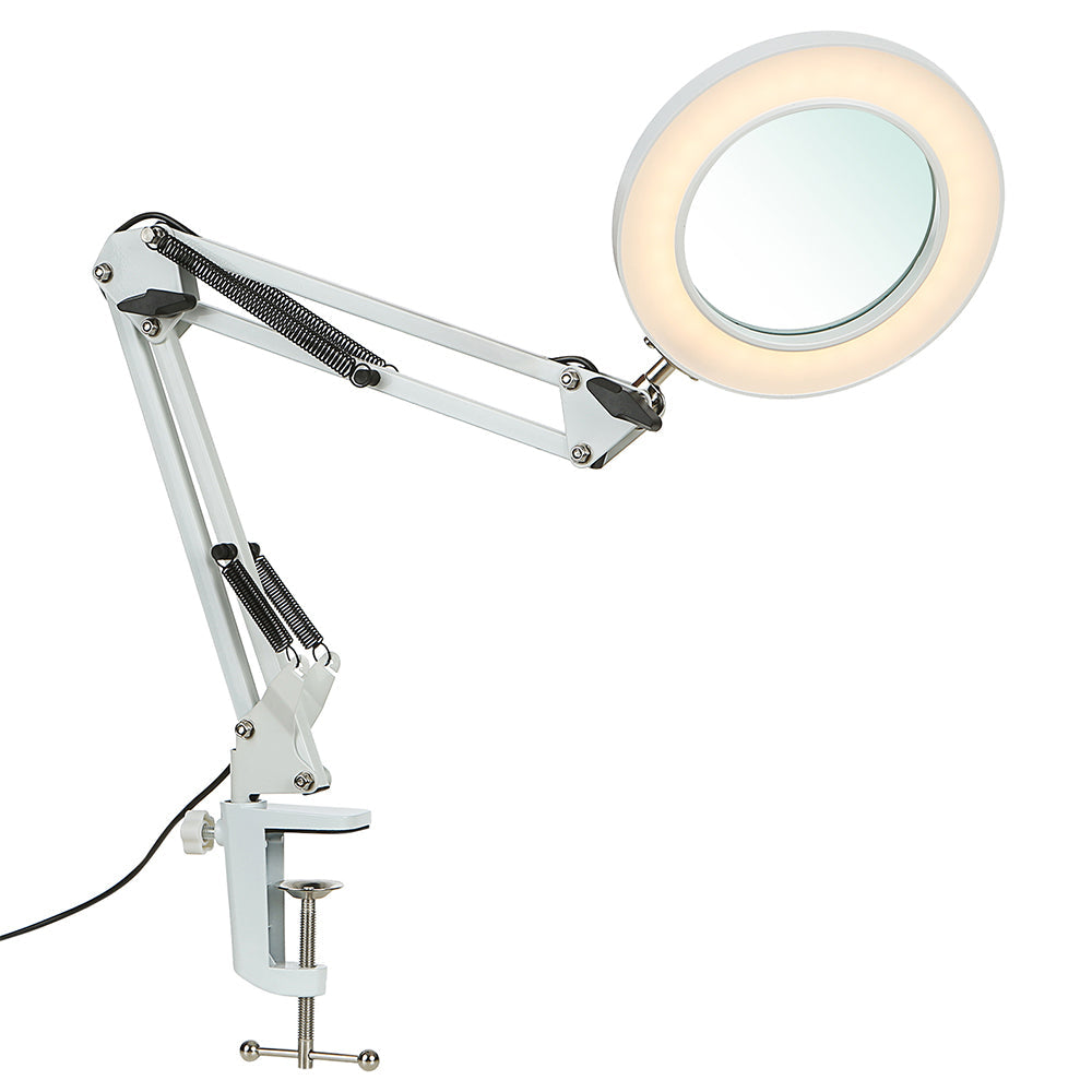 5X Magnifying Lamp 3-Color Adjustable Reading Light for Close Work Repair White
