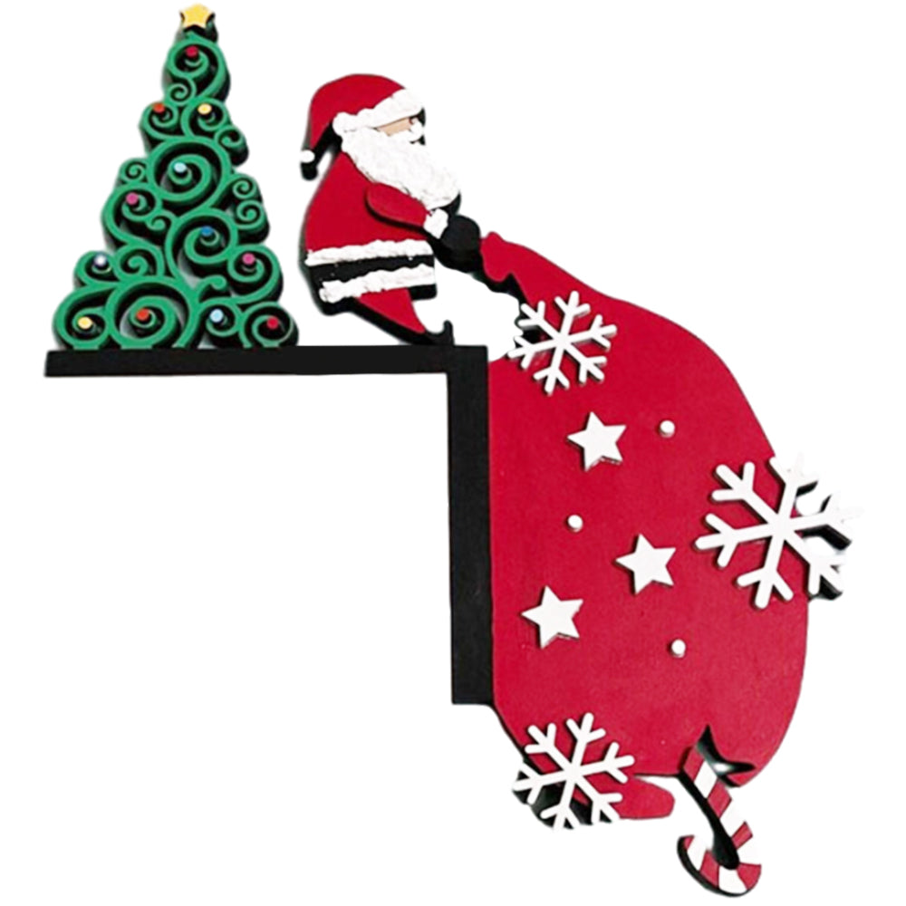 Christmas Door Topper Santa Claus Door Frame Corner Sign Decorations Windows Walls DIY Craft