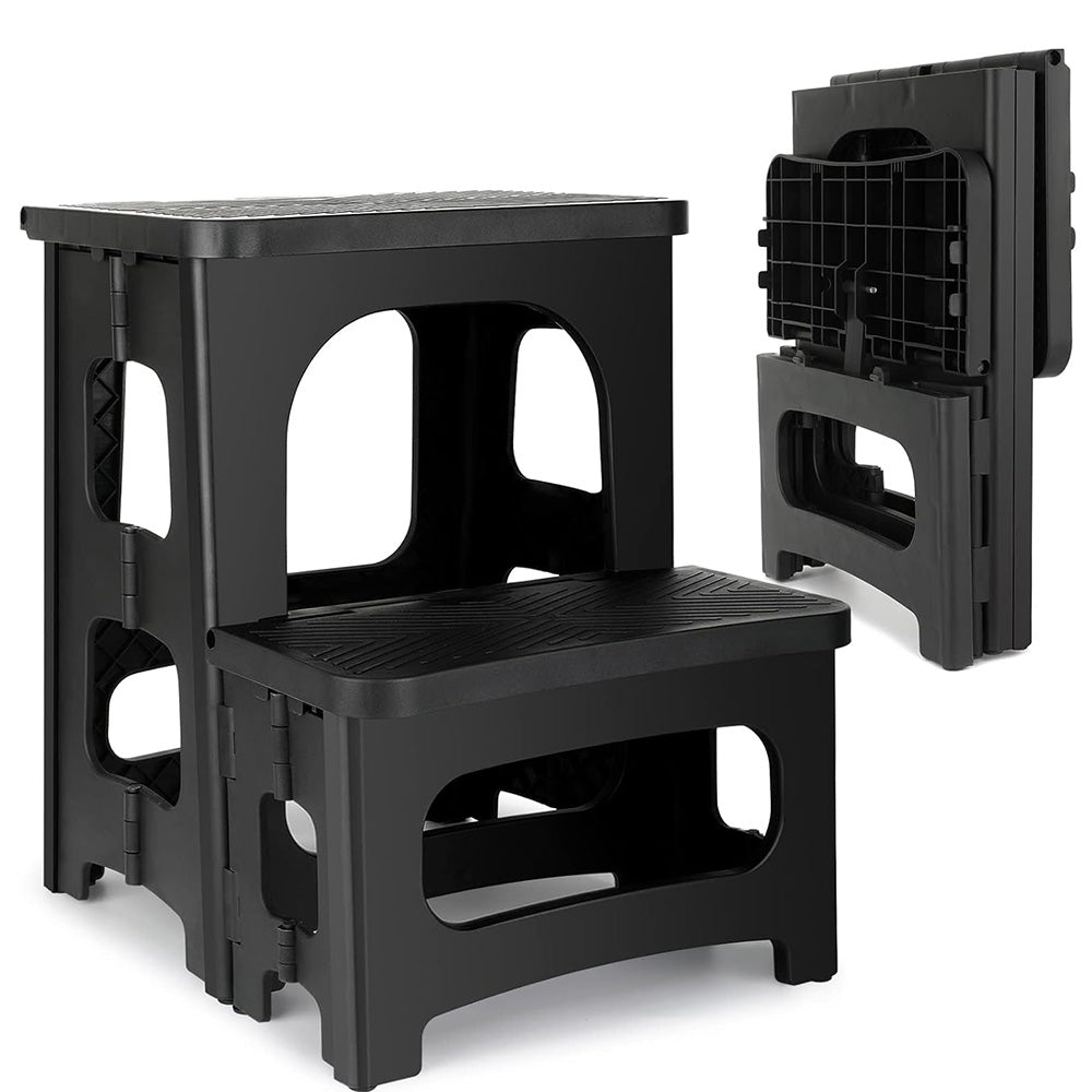 Folding 2-Step Stool Portable Footstool for Kitchen Home Toilet Bedroom Office Bathroom RV