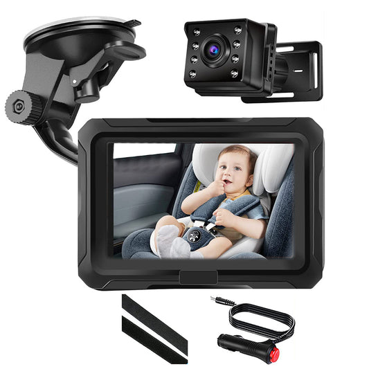 1080P HD Car Kids Monitor with Camera Car Seat Rear Mirror Camera Monitor with Night Vision