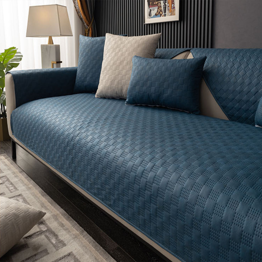 Water Resistant Dog Sofa Blanket Washable Furniture Protector Cover -Blue