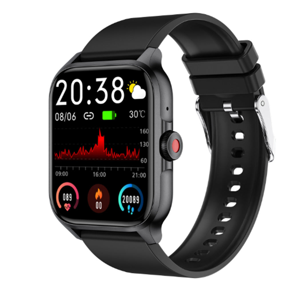 Bluetooth Smart Watch 1.85in HD Fitness Watch with 100+ Sports Modes Heart Rate Sleep Monitor for iOS Android Black