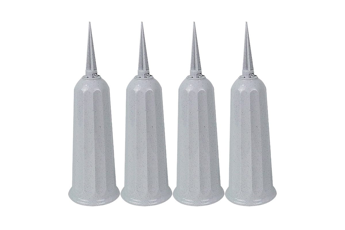 8Pcs Grave Ground Stake Vase Cemetery Memorial Vase with Spikes Resin Cones Flowers Holder-Grey