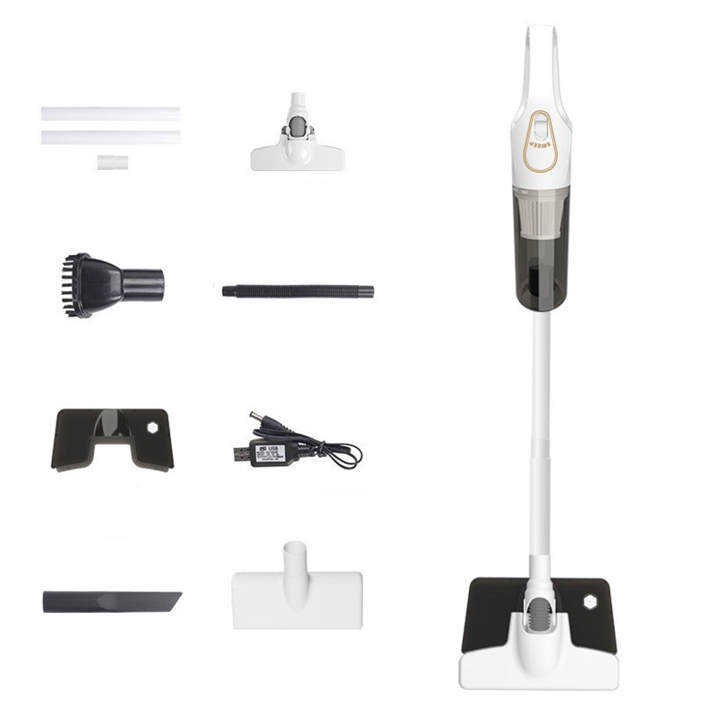 3-in-1 Handheld Stick Vacuum Cleaner Cordless Upright Vacuum Mop with Mite Removal Function White