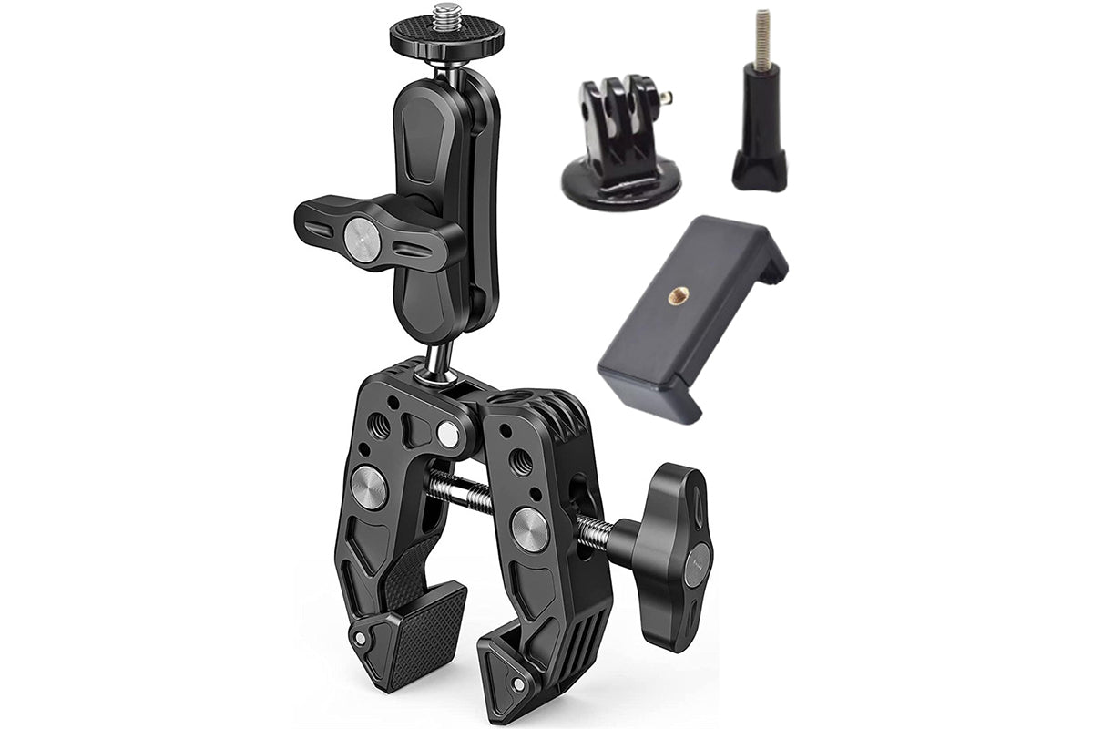 Super Clamp Camera Clamp Mount Monitor With Action Camera Adapter Phone Clamp Mount