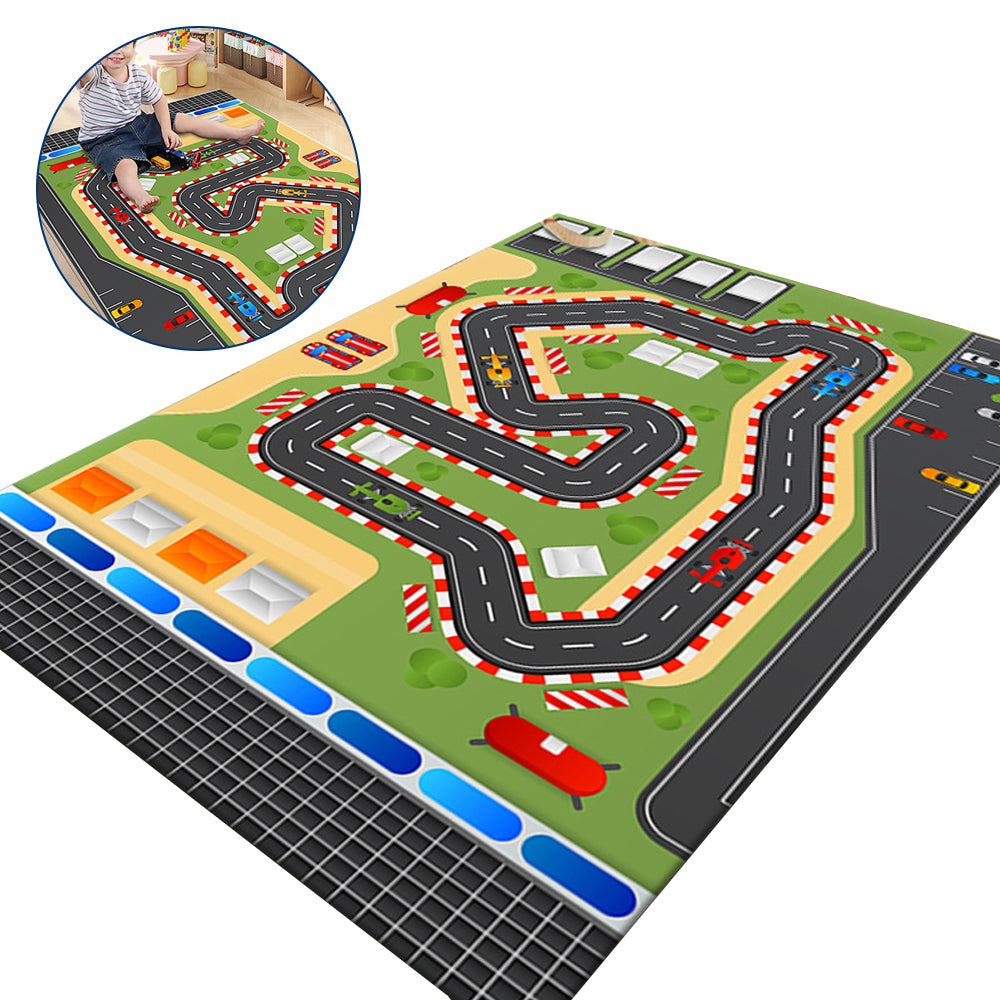 Kids Play Mat City Road Playmat Track Racing Traffic Floor Play Mat Style 2