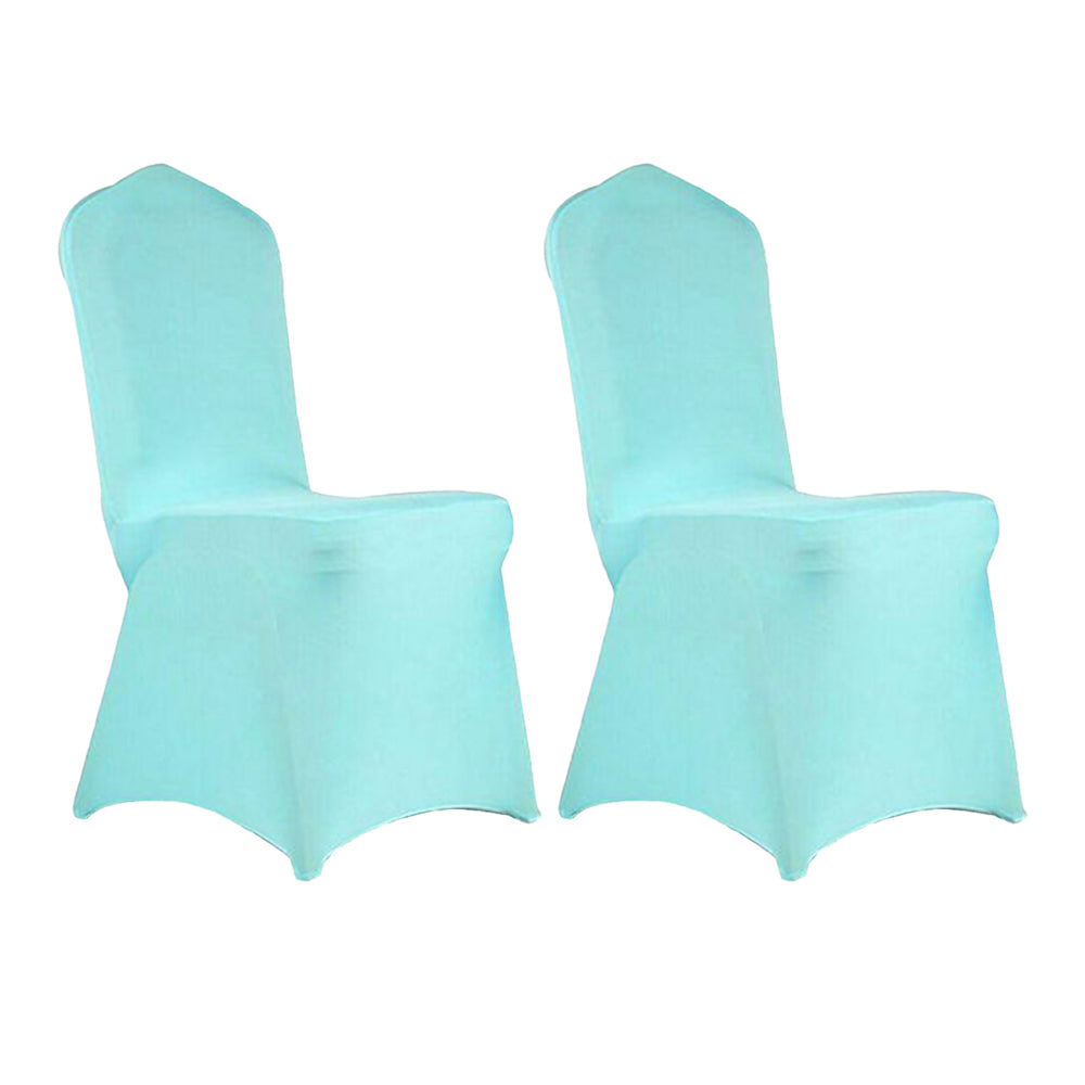 2Pcs Stretch Solid Colour Chair Cover for Wedding Party Decoration -Green