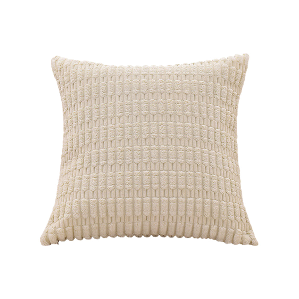 2Pcs Set Throw Pillow Covers Neutral Decorative Pillowcase for Couch Bed Sofa Beige