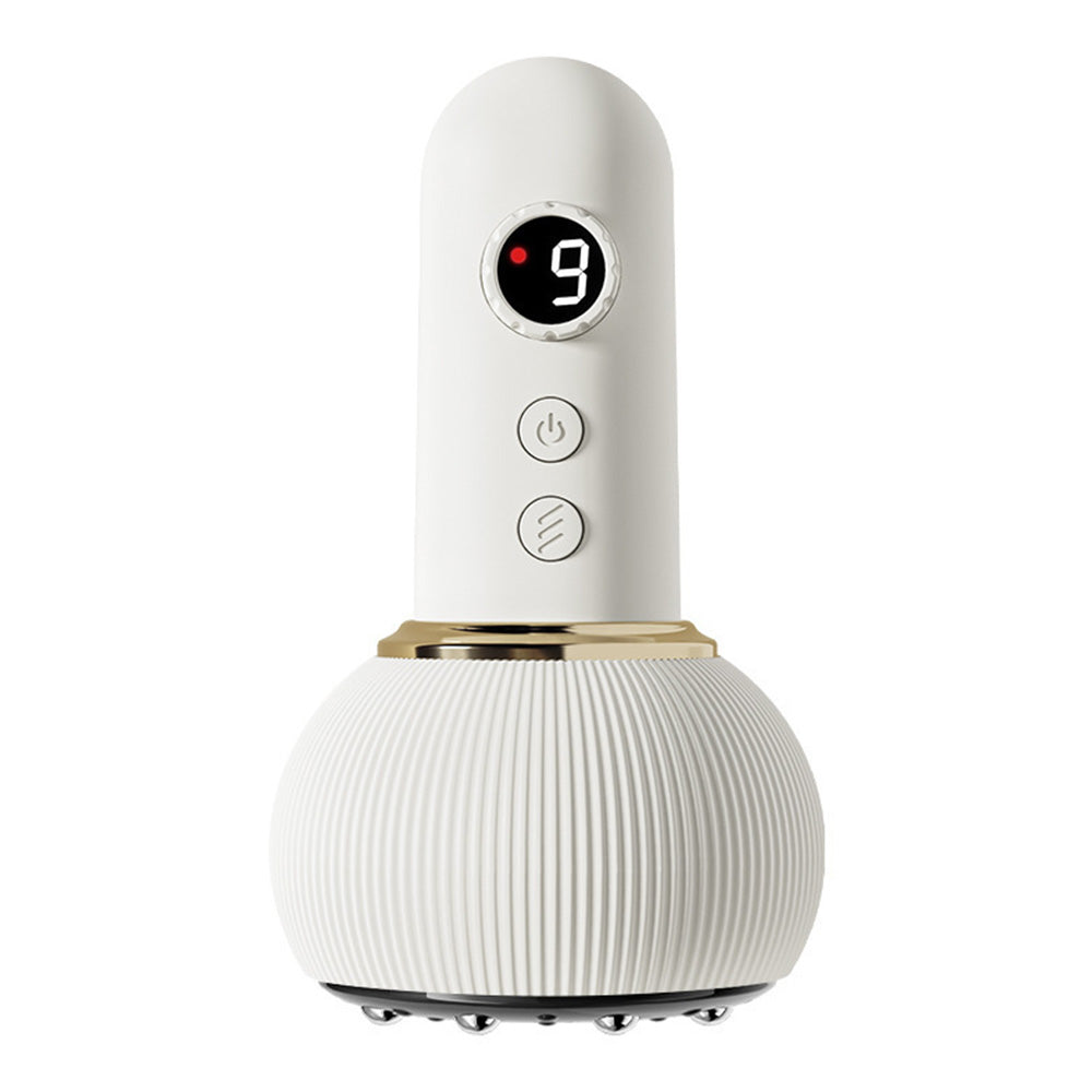 Electric Gua Sha Massager 9-Level Heat Cupping Massage Tool for Legs Arms Belly Body Beige