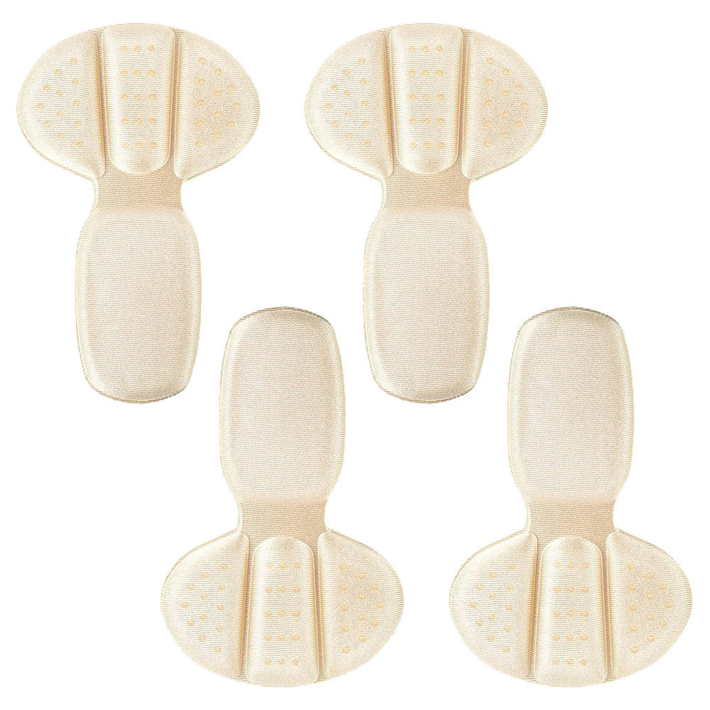 2 Pairs of Back of Heel Cushion Pads Mesh Adhesive Heel Grips Inserts Heel Protectors Beige
