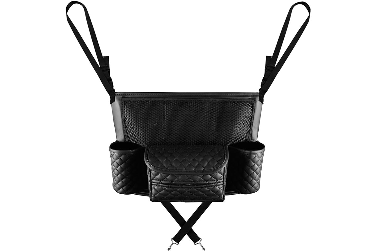 Car Handbag Holder Net Pocket Organizer For Handbag Storage Between Seats-Black