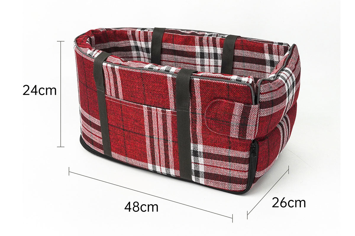 Center Console Dog Seat for Small Dog Seat Pet Booster for Dogs-Red