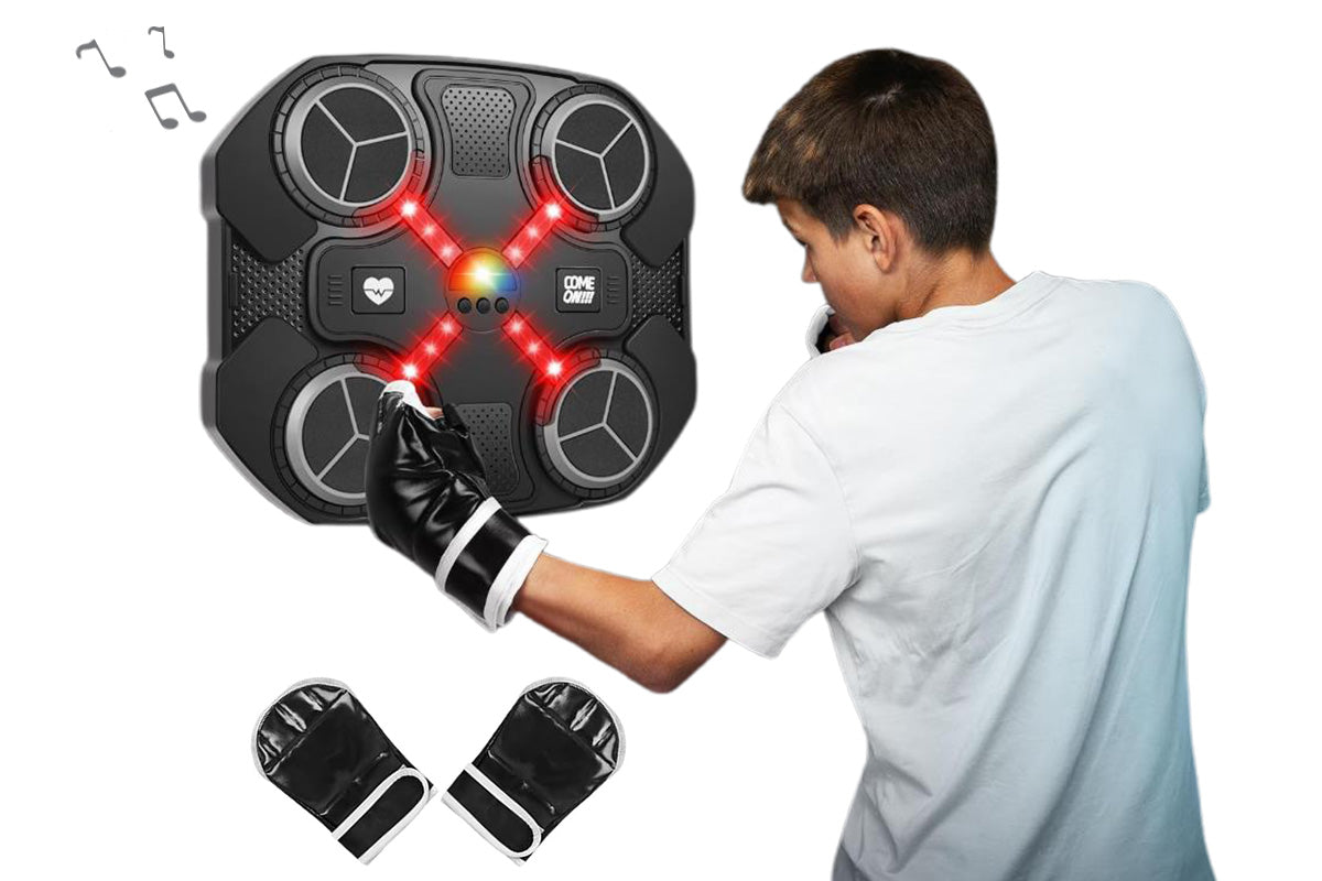 Music Boxing Machine Sport Toys for Kids Wall Mounted Bluetooth Smart Punching Target Toys with Boxing Glove