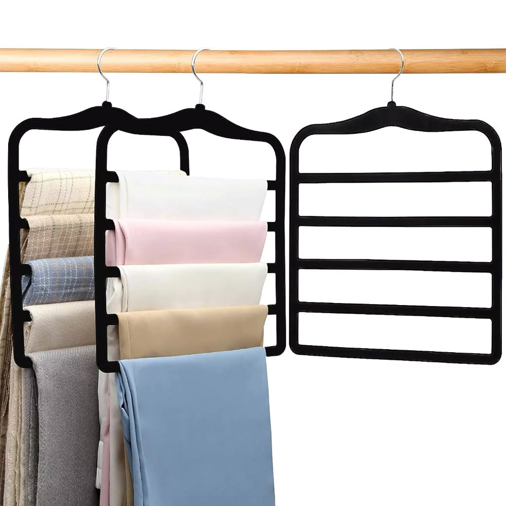 3Pcs 5-Tier Closet Organizers Space-Saving Hangers for Pants Scarf Storage