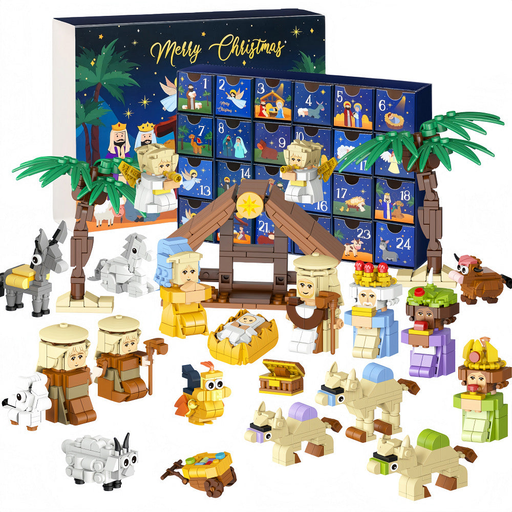 Christmas Advent Calendar ¨C 24-Day Building Block Nativity Toy Gift for Kids