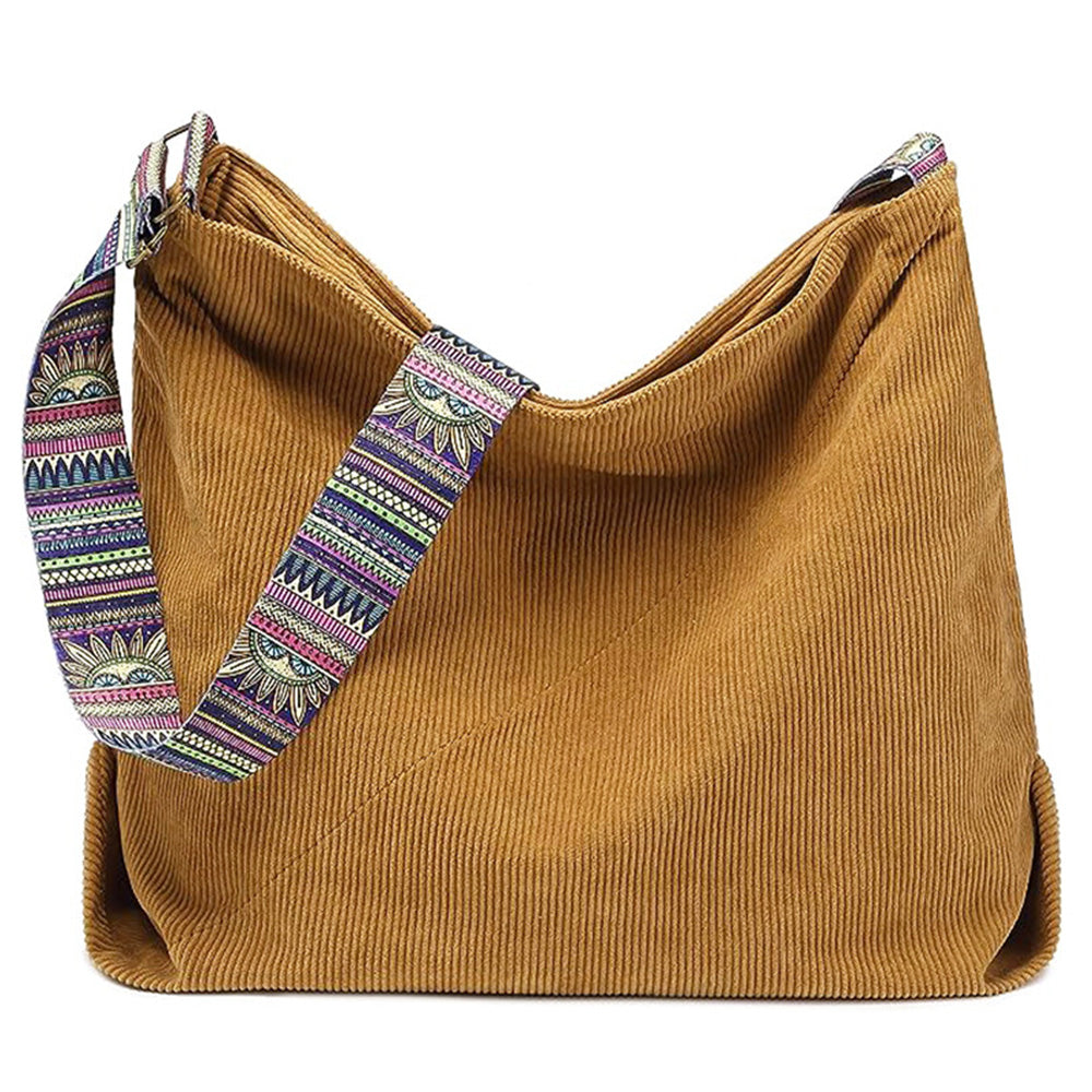 Zipper Tote Bag for Women Shoulder Bags with Adjustable Strap for Work School Shopping Travel Brown