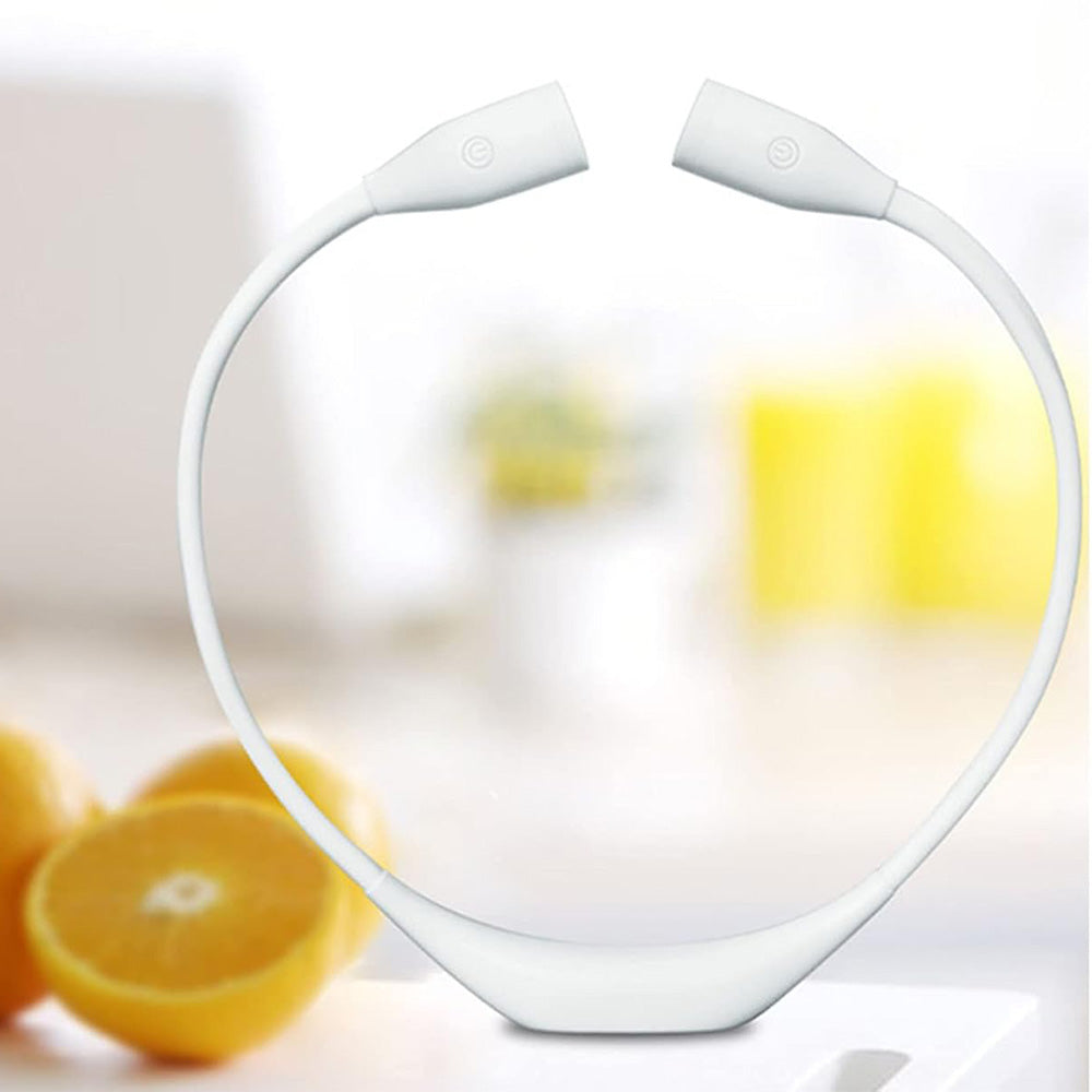 Dimmable LED Neck Reading Light Dual Head Flexible Book Light White