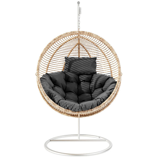 Hanging Egg Chair Cushion Seat Pad for Swing Chair Patio Furniture Black