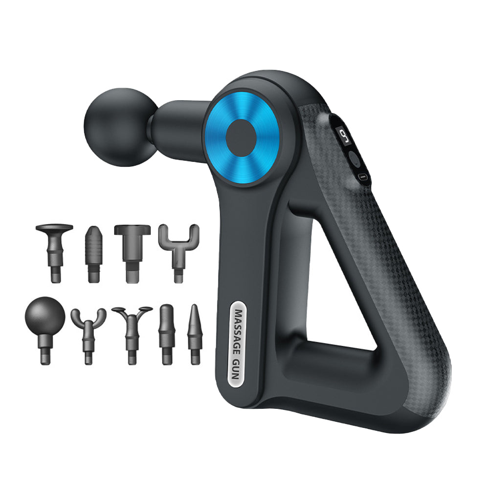 Handheld Muscle Massager with 9 Massage Heads Blue