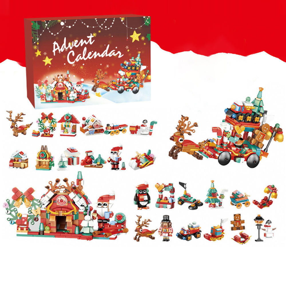 24 Days Christmas Advent Calendar Kids Building Blocks Playsets Blind Box Xmas Surprise Style 1