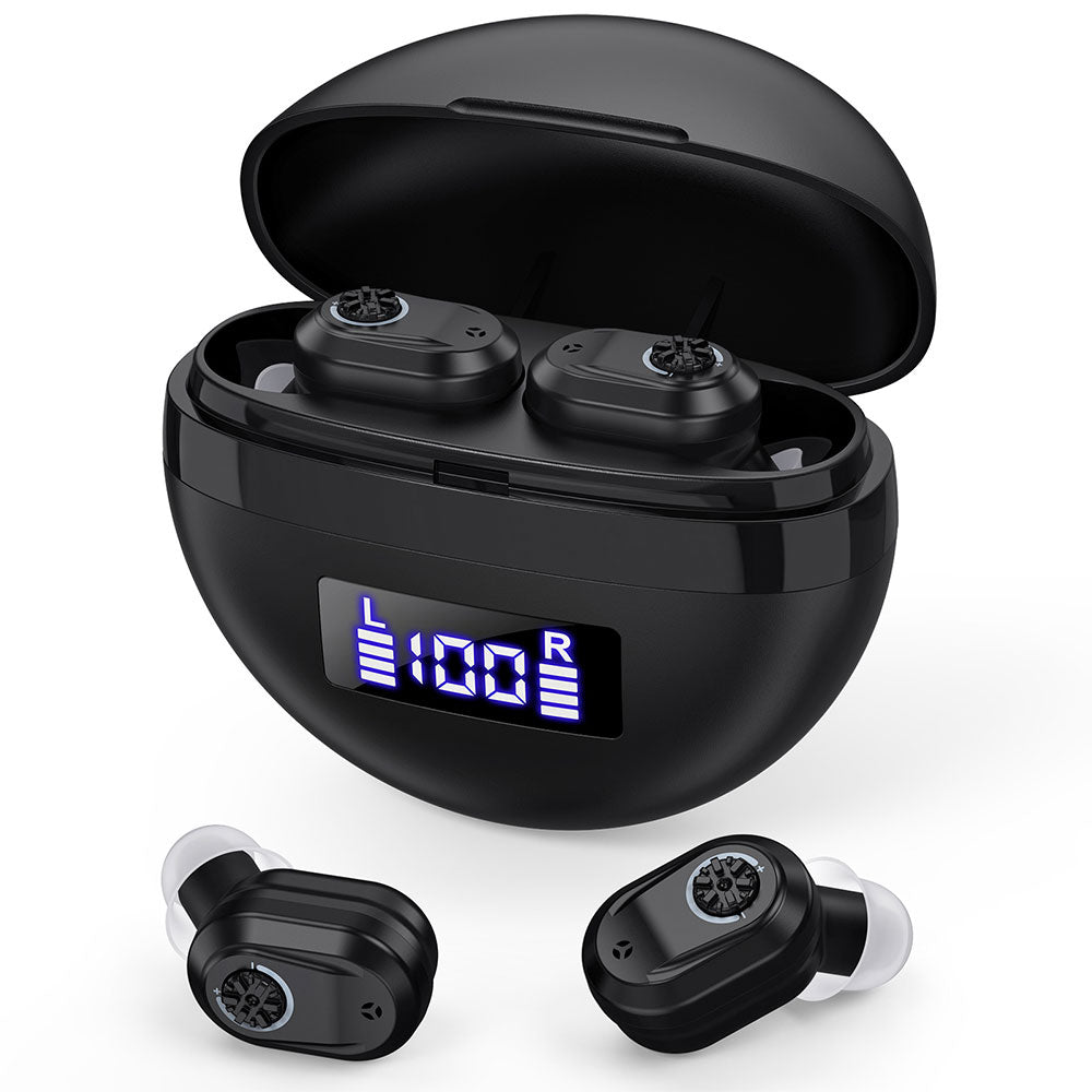 Pair of Invisible Digital Hearing Aids Rechargeable Mini Sound Enhancer Amplifier with Charging Case Style 1