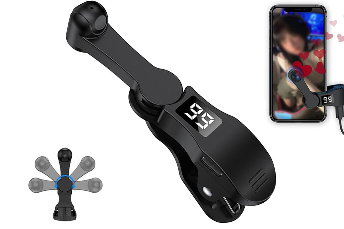 USB Auto Clicker Phone Screen Tapping Device with Adjustable Speed and Display -Black