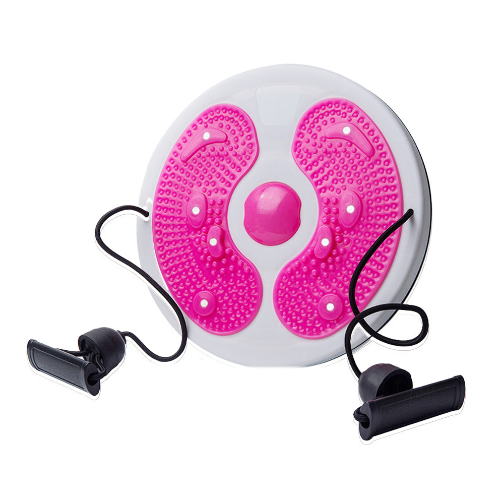 Twist Waist Board Magnetic Balance Board Foot Sole Massage Disc with Drawstrings Exercise Fitness Accessories Pink