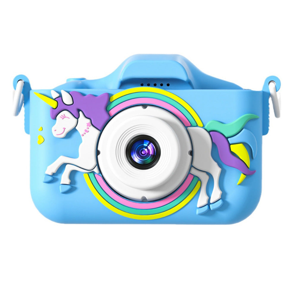 1080P Kids Digital Camera with 64GB TF Card for Christmas Birthday Blue
