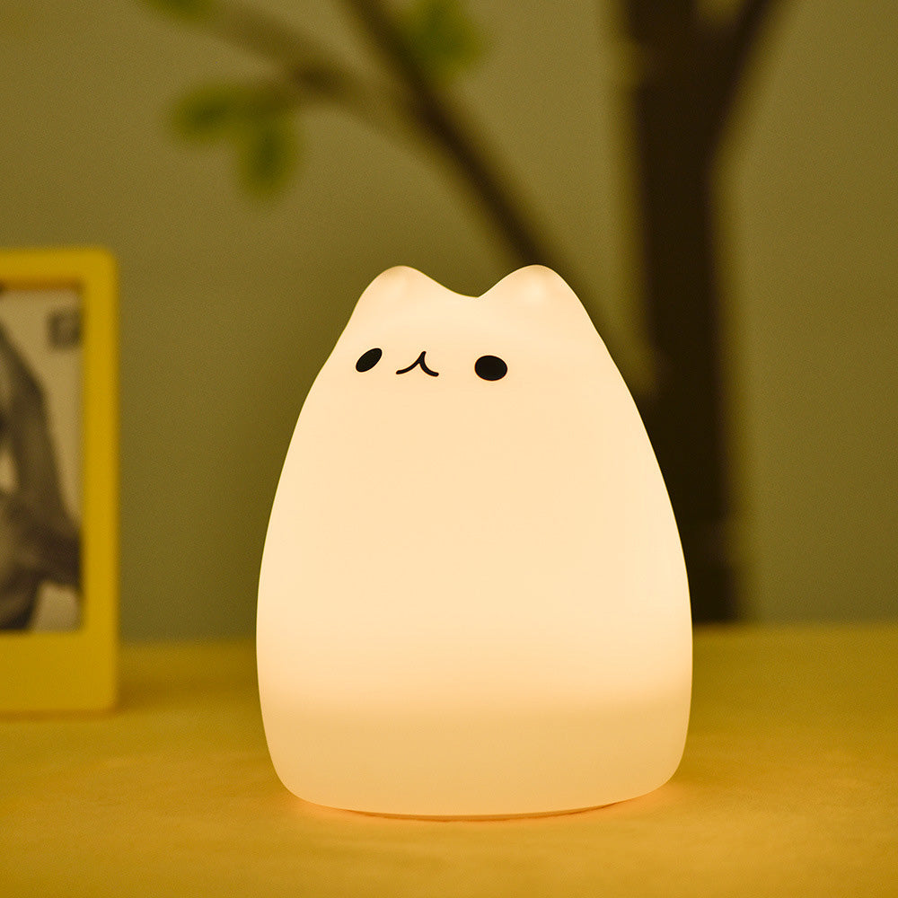 Cat Shape Lamp Silicone Colorful Night Light Cute Kitty Lamp For Bedroom